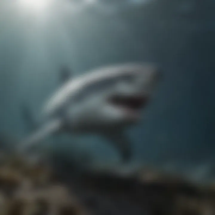 Habitat of the great white shark in the ocean