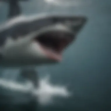 Great White Shark in Action Great white shark hunting in the ocean