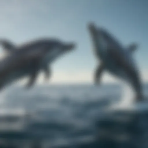 Bottlenose dolphins swimming in their natural habitat