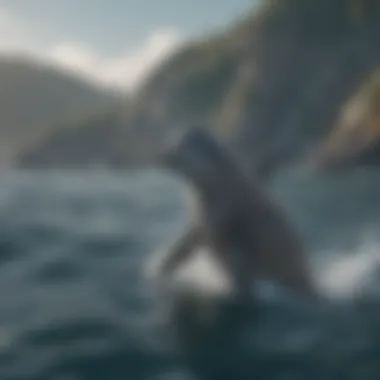 A coastal environment showcasing a dolphin's habitat