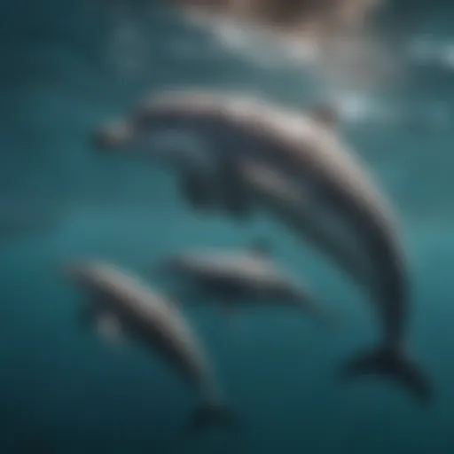 Bottlenose dolphins swimming gracefully in the ocean