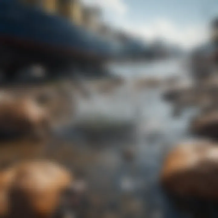Illustration of water pollution affecting marine life