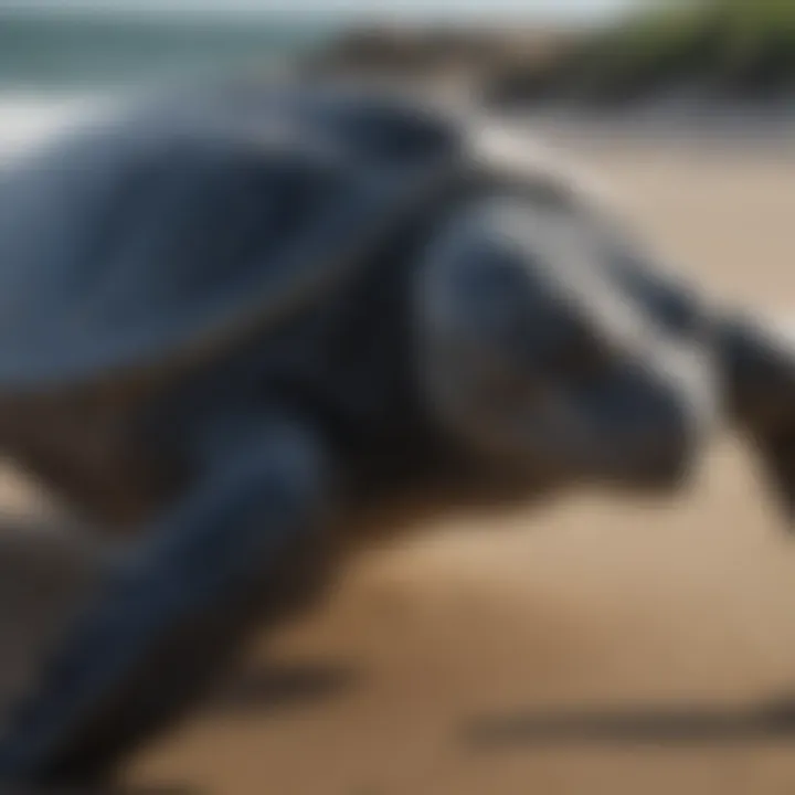 Diagram showcasing the unique biological traits of the leatherback sea turtle