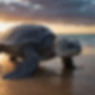 Infographic detailing the migratory patterns of leatherback sea turtles