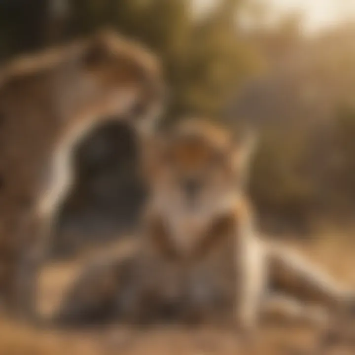 Cheetahs interacting in their natural habitat