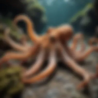 Adaptive Camouflage of Octopuses An octopus displaying its adaptive camouflage against a rocky seabed.