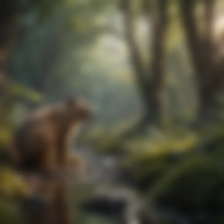 Diverse ecosystems illustrating interconnected wildlife
