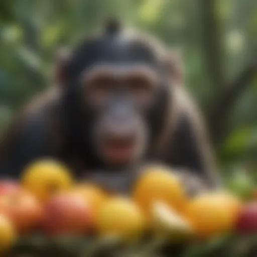 A diverse array of fruits consumed by monkeys in their natural habitat