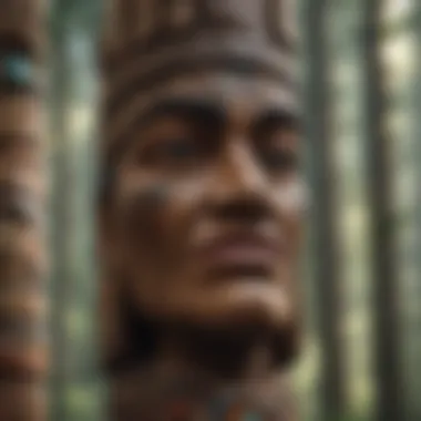 Artistic representation of a tribal totem pole showcasing storytelling