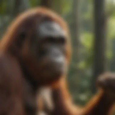 Threats to Orangutan Survival A visual representation of the threats faced by orangutans, including deforestation and habitat loss.