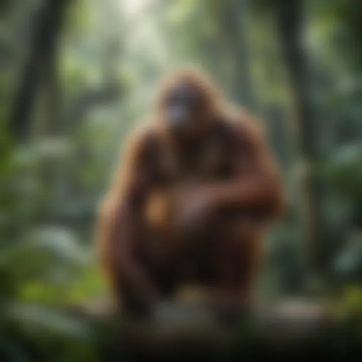 Orangutan habitat highlighting the lush rainforest environment