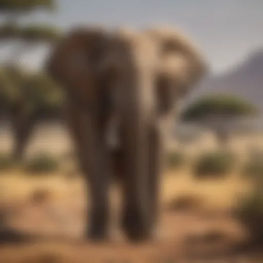A majestic African elephant standing in the savannah