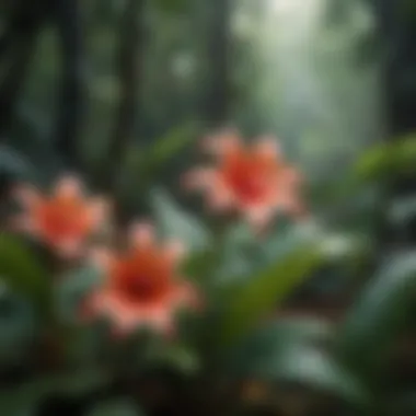 A diverse array of tropical flowers blooming