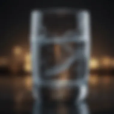 Clean drinking water in a glass, emphasizing purity