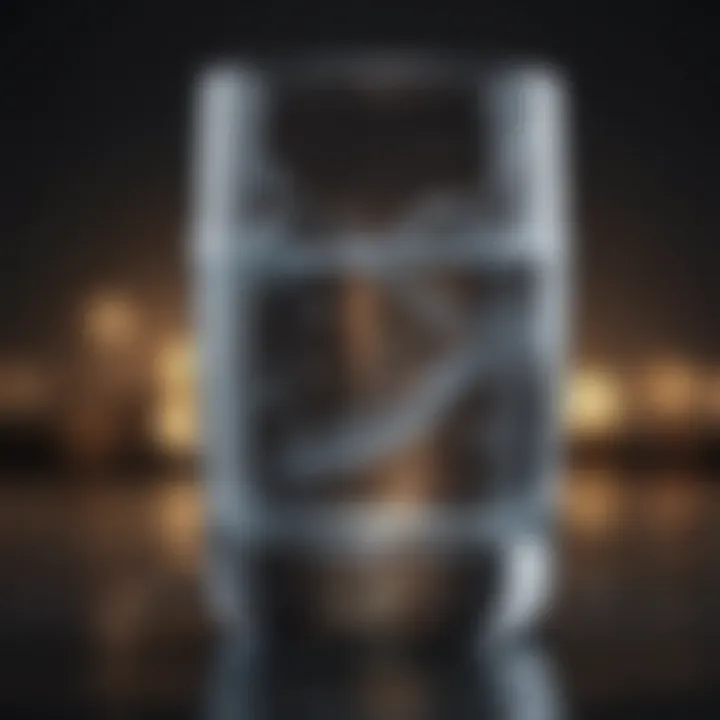 Clean drinking water in a glass, emphasizing purity