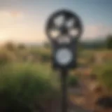An anemometer measuring wind speed