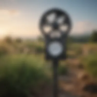 An anemometer measuring wind speed