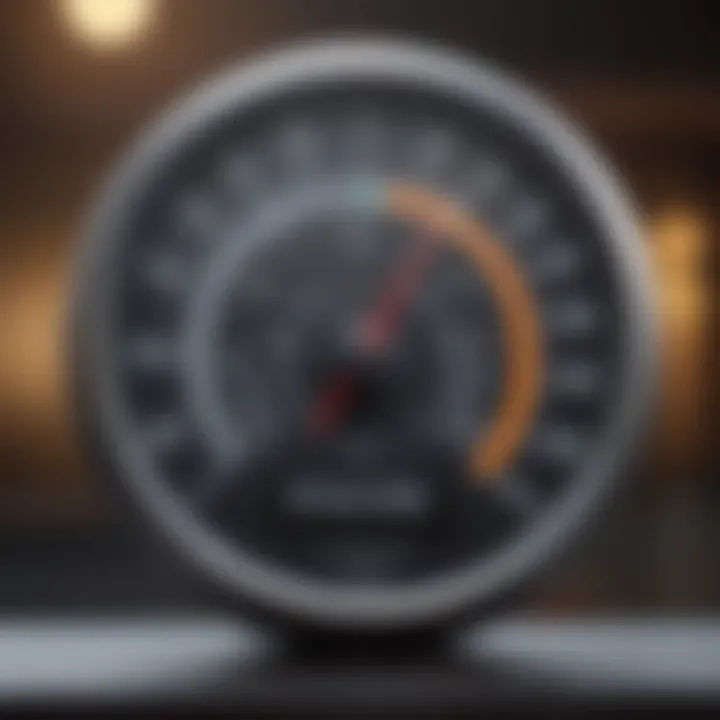 A barometer displaying atmospheric pressure