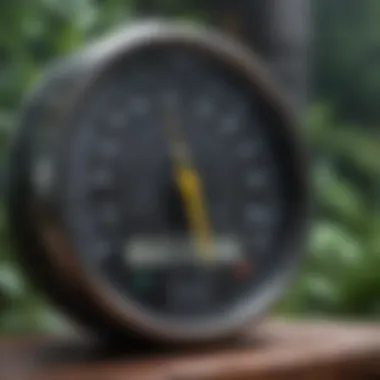 A hygrometer measuring humidity levels