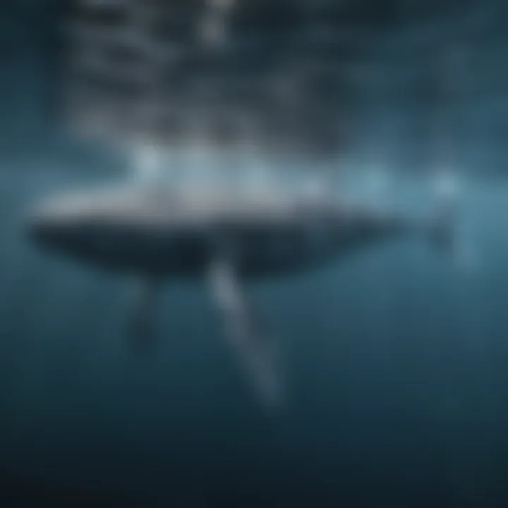 Underwater View of Blue Whale Gliding Silently