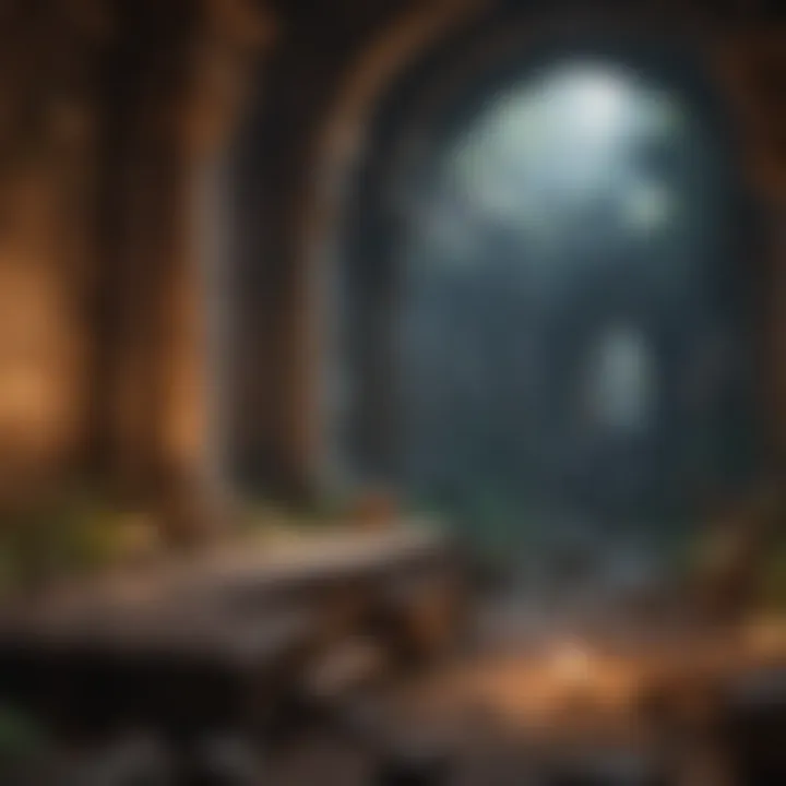 Mystical ruins with hidden treasures