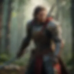 Sword-wielding warrior in a fierce battle