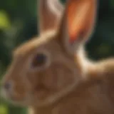 A rabbit's distinctive ear structure, showcasing its acute hearing capabilities.