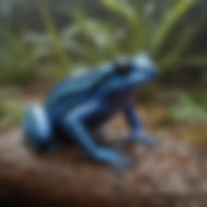 Vibrant Blue-Striped Poisonous Frog of Australia