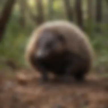 Echidna Foraging for Food in Bushland