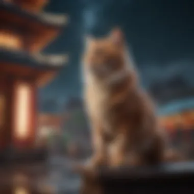 A traditional Chinese temple under a starlit sky symbolizing celestial connections