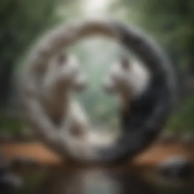 A serene landscape depicting the harmony of yin and yang in Chinese astrology