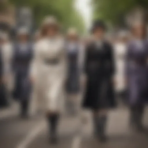 Symbolic Representation of Suffragettes Marching