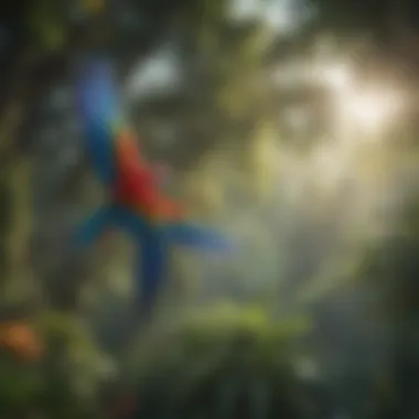 Colorful Macaw Birds in Jungle