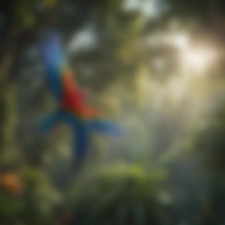 Colorful Macaw Birds in Jungle