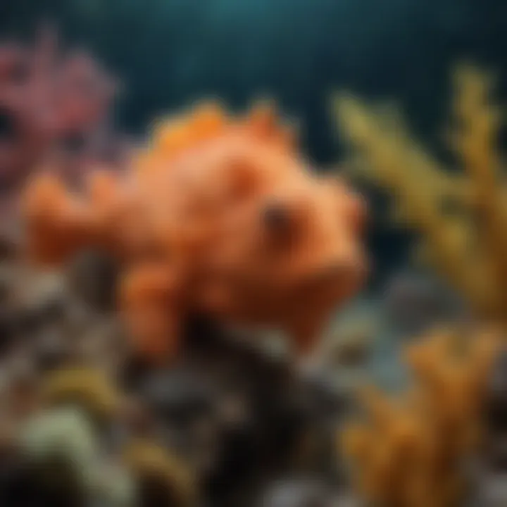Master of Camouflage: Frogfish in Coral Reef Frogfish blending seamlessly with coral reef environment