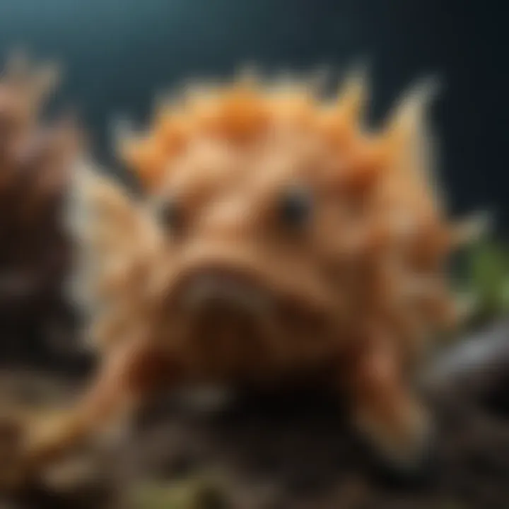 Peculiar Predators: Frogfish in Action Frogfish displaying its distinctive hunting behavior