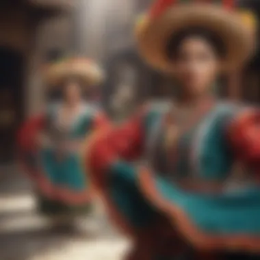 Dynamic Folk Dancers Bring Tradition to Life Colorful Traditional Mexican Folk Dancers