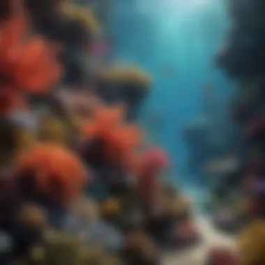 Vibrant coral reef teeming with marine life