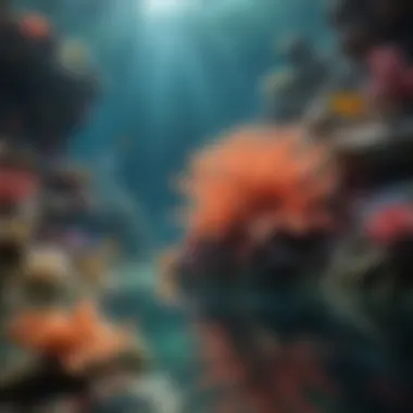 Mesmerizing Underwater World Kids marveling at a vibrant coral reef