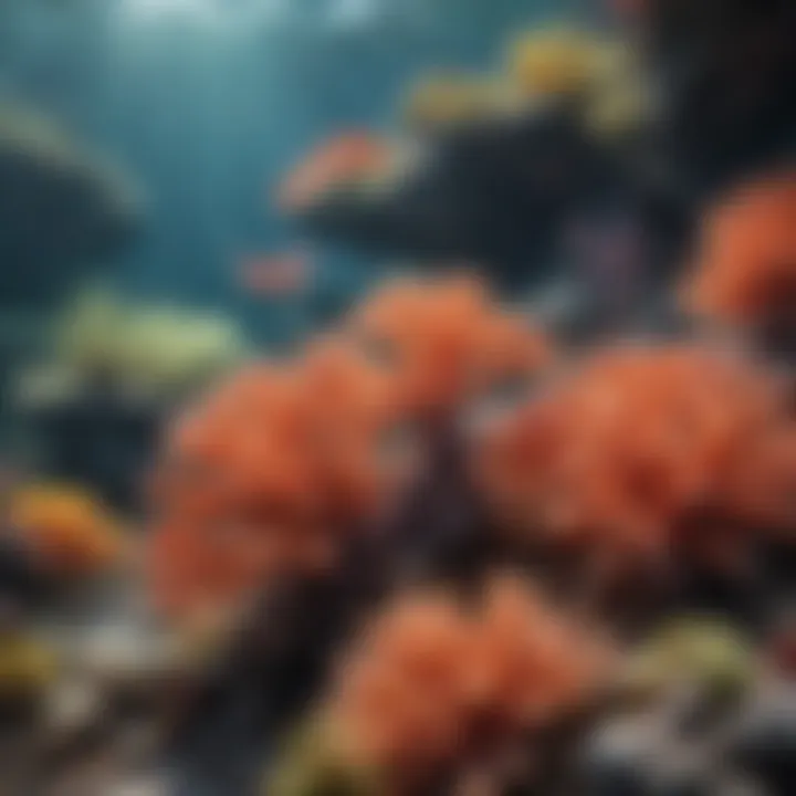 Colorful coral reefs surrounding Hawaiian island
