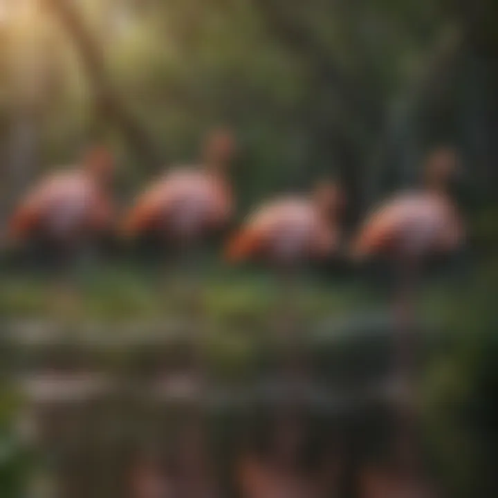 Vibrant Flamingos in the Wetlands of Everglades State Park