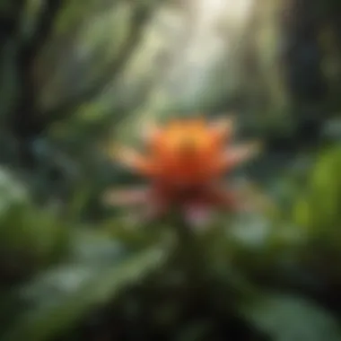 Vibrant flora in the tropical rainforest of Maui, Hawaii