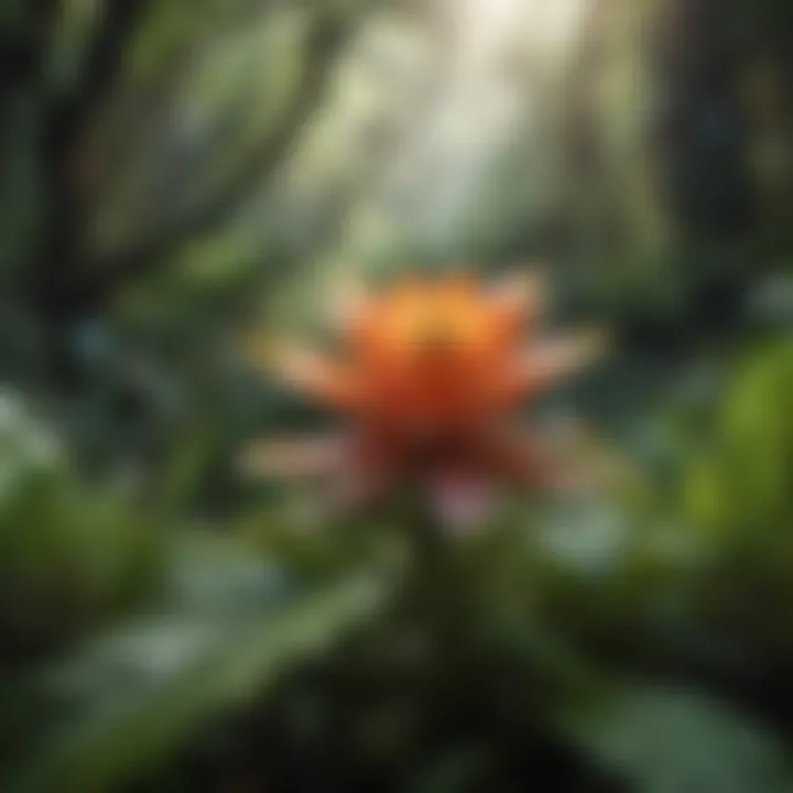 Vibrant flora in the tropical rainforest of Maui, Hawaii