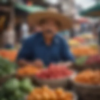 Vibrant Mexican Street Market with Fresh Produce