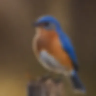 Vibrant Missouri Eastern Bluebird singing