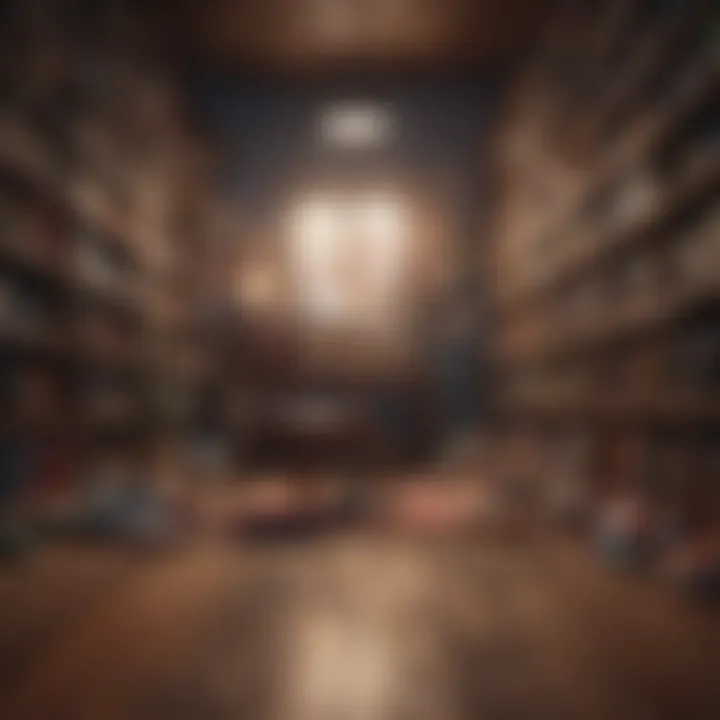 Illustration of a virtual library filled with colorful non-fiction books