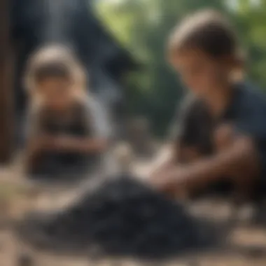 Children experimenting with charcoal filtration
