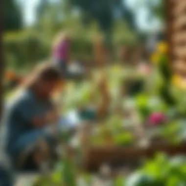 A vibrant community garden showcasing sustainable practices