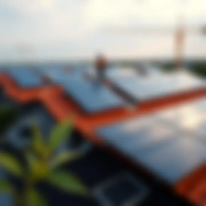 Solar panels installed on rooftops illustrating renewable energy use