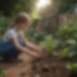 Children planting in a community garden